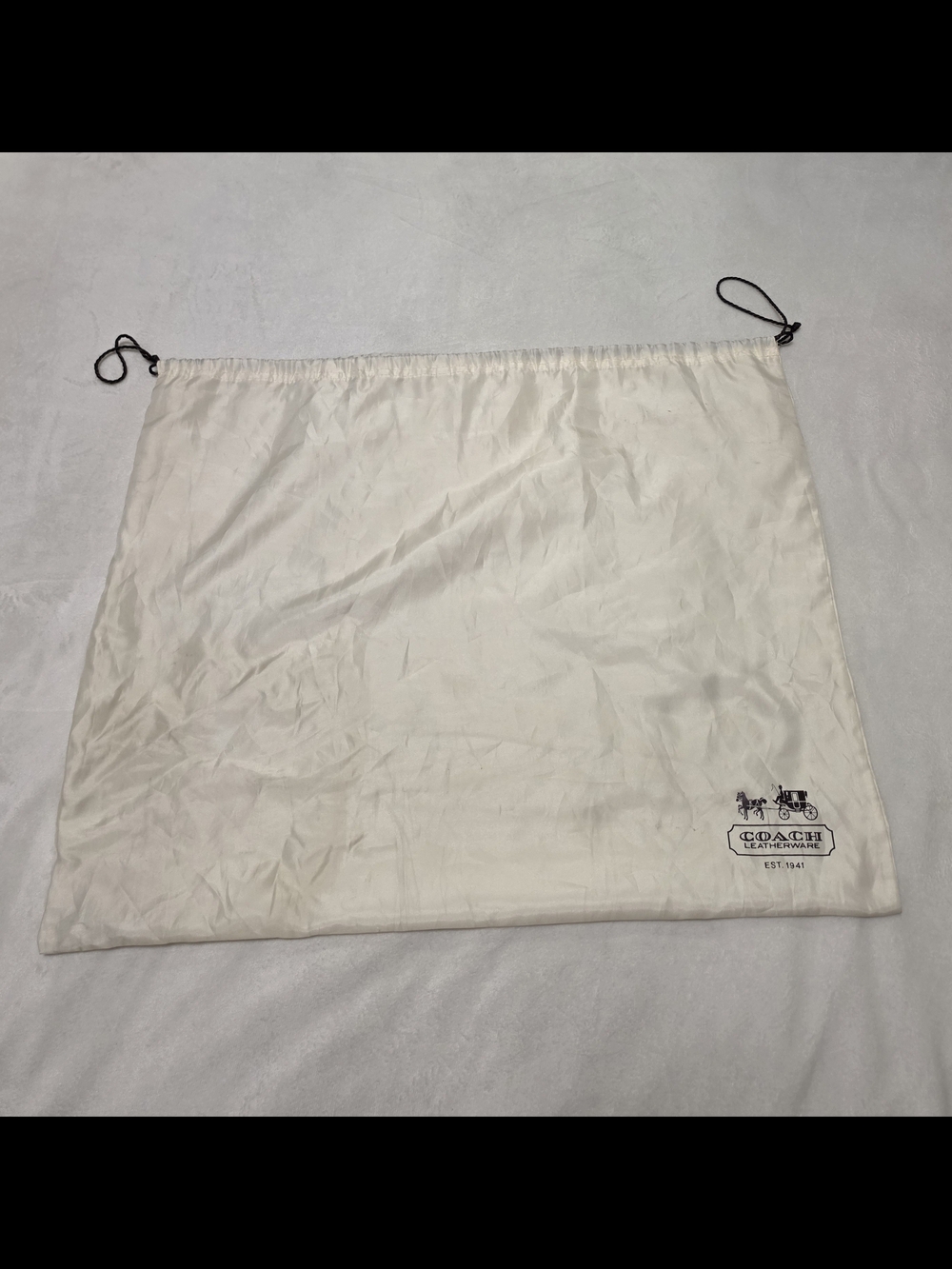 COACH Drawstring Dust Bag in Ivory with Logo